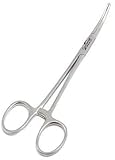 Pinzas para mosquitos, extractor de pelo de orejas para aseo de mascotas, herramienta de joyería, herramientas de perforación corporal (plata, pequeño curvado)