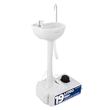 SereneLife lavamanos portatil, Lavabo, Camping, Fregadero, Dispensador de jabon, Porta toallas, Exteriores, Actividades al aire libre, Tanque de agua, Ruedas