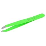nippes Solingen 709 Pinzas con punta angulada | Acero inoxidable | Verde | 9,5 cm de longitud | Pinzas para depilar cejas | Para una depilación precisa | Fabricado en Alemania