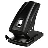 Maped - Perforadora de Papel - Essentials Metal 60/70 Hojas con 2 Agujeros- Agujeador de Papel con Regleta Multi Formatos - Tapa para Vaciar Confetis - Color Negro