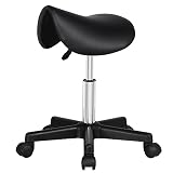Yaheetech Taburete con Ruedas 50x45,5-60cm Soporta hasta 120kg Negro