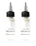MYGLOAR 2 botellas de tinta negra concentrada para delinear y colorear, tinta de tatuaje profesional. 2 botellas de tinta concentrada (Blanca 30+30 ML)