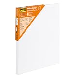 Idena 60007 - Bastidor con Lienzo de algodón 100%, gramaje 380 g/m², para Pinturas al óleo y acrílicas, Aprox. 24 x 30 cm, Blanco Grande