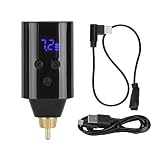 ATOMUS Tattoo Wireless Power Supply RCA Connector with Switch Controller Tattoo Power Supply Rechargeable USB Digital Display 1500mAh Tattoo Machine Pen