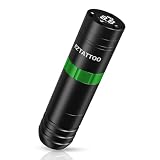 EZ Máquina para Hacer Tatuajes - Máquina de Tatuar Inalámbrica con Bolígrafo con Batería de 1500mAh para Principiantes y Artistas del Tatuaje (Caster Verde)
