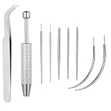 9 Pzs Kit Piercing DIY, Agujas Piercings, Extractor de Bolas de Inserción Cónicas 16G y 18G, Piercing Kit, Accesorios de Herramientas de Perforación de Acero Inox para oreja, nariz, labio y ombligo