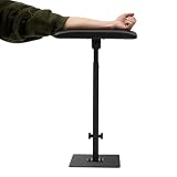 YUYUZI Reposabrazos ajustable en altura e inclinación, soporte de brazo profesional para tatuajes, belleza y salón de uñas, con suave revestimiento de poliuretano y base de aluminio estable (negro)