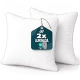 Flowen Cojines Sofa 45x45 Almohadones 2 Unidades Decorativos Relleno Cojin Hipoalergénico Antiácaros y Suave Cuadrado con Funda Exterior Almohada Respirable en Microfibra Blanca Extraíble y Lavable
