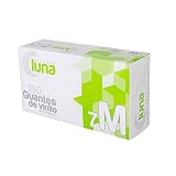 Guantes Luna Supreme - Guantes de Vinilo Blanco Traslucido Sin Polvo, Talla M | Guantes de Examen | Ambidiestros, Sin Latex, No Esteriles | 100 Uds