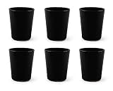 Excelsa Portofino - Juego de 6 vasos, negro, 30 cl., vidrio soplado