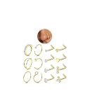 CASSIECA 14Pcs 20G Piercing Nariz Acero Quirurgico Aros de Piercing Oro