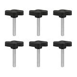 PATIKIL 6Pcs Tornillos Ala Con Palomilla M5 X 30 Mm Acero Al Carbono Negro