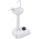 Outsunny Lavamanos Portátil Lavabo Portátil Camping Tanque 17L Gris Claro