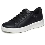 Skechers Hombre Court Break Double Vented Slip-In ENTRENADOR, Black Duraleather / Mesh, 45.5 EU