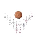 YADOCA 10Pcs 14G Piercing Ombligo Acero Quirúrgico Plata CZ Mariposa Serpiente Clicker Anillos Ombligo Piercing Set Body Piercing Joyería