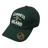 Guinness Gorra de béisbol con abridor de Botellas Integrado, Arpa Verde Botella, Verde, Talla única