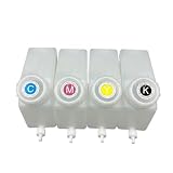 Cartucho de Tinta de 1500ml, Salida de Tinta única, Tanque vacío, solvente ecológico CMYKW, Compatible con circulación de Tinta de Impresora Mimaki Roland DTF(1pcs)
