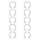 Besyvvin 10pcs Herradura Nariz Septo Hélix Labio Anillo 16G 8mm Plata Circular Barbell Ceja Trago Piercing Hoop