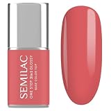 Semilac Esmalte de uñas UV 3 en 1 One Step Glossy S690 Coral Pink 7 ml