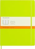Moleskine Classic Notebook, Cuaderno Rayado, Tapa Blanda y Cierre Elástico, Tamaño XL 19 x 25 cm, Color Verde Limón, 192 páginas