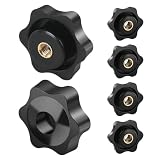 BOUMVID 6 Tornillos Estrella M6, Mariposa 38mm Diámetro Exterior, Tuercas Palomilla Sujeción, Rosca Tornillo Negro