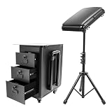 LKHDONG Maletín de Maquillaje 2 en 1 para Tatuajes, con Soporte para apoyabrazos Tattoo, para Tatuajes, Mesa de Maquillaje, Mesa Tattoo con Ruedas y 3 cajones (Placa metálica)