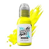 World Famous Tattoo Ink Limitless Pure Yellow – Pintura profesional para tatuajes – Cumple con REACH, 30 ml