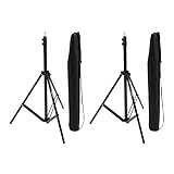 Amazon Basics 2X Soporte para Iluminación de Aluminio de 2,04m con Estuche para Fotos de Estudio y Exteriores, 821 g, Altura Ajustable, Portátil y Compacto, 2 Unidad - Negro