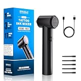 EMALLA Mezclador de pintura de tatuaje recargable con 3 velocidades ajustables Batidora profesional de pigmentos para tatuajes con 100 varillas (negro)