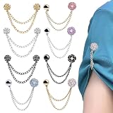 8 Piezas de Clip Magnético para Ropa con Diseño de Camelia y Cadena, Broches Imantados sin Agujas para Escotes, Hijabs y Bajos de Pantalón