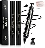3 Pieza Eyeliner,Eyeliner Stamp,Sello Delineador de Ojos Triangular,Eye liner Waterproof con Eye liner Stamp,Maquillaje Rápido,para Uso Diario,Para Las Mujeres maquillaje(Negro)