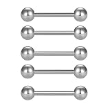 FECTAS 5 unids 14 G Acero quirúrgico pezón Piercing Lengua Bar Set Body Piercing Joyería