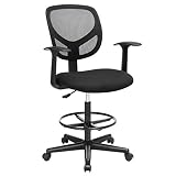SONGMICS Silla de Oficina, Silla Ergonómica de Escritorio, con reposabrazos