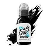 World Famous Limitless Tattoo Ink, tintas para tatuajes veganas profesionales premium permanentes, Negro Obsidiana, 30 ml