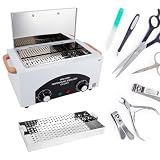 Desinfección Esterilizador Aire Caliente, 300W 1.5L 200℃ Esterilizador Calor Seco Esterilizadors Alta Temperatura EsterilizadorsHerramientas para Uñas con Temporizador y Luz Indicadora para Peluquería