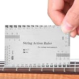 Gjinxi Regla de medidor de acción de cuerda, herramienta de configuración de altura de guitarra, kit de herramientas Luthier para bajo eléctrico y guitarra acústica