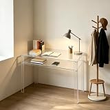 ZNLLQZN Escritorio acrílico transparente de 2 niveles mesa de estudio mesa