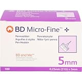 BD Micro-Fine Ultra Pen - Agujas de 0,25 mm x 5 mm (31 g) - 100 unidades - Inyección suave gracias a la tecnología PentaPoint 5 veces y EasyFlow - Se adapta a todas las plumas de insulina comunes