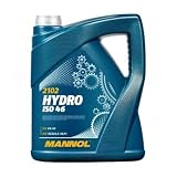 MANNOL HYDRO ISO 46 | Aceite Hidráulico Mineral Multiusos | MN2102-5 | 5L | ISO 46 HM DIN 51524-2 | Ideal para Sistemas Hidráulicos Industriales y Equipos Móviles