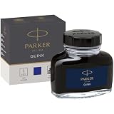 Parker tintero de tinta líquida Quink para plumas estilográficas | 57 ml | tinta azul | en caja
