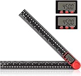 Medidor de Ángulos Digital LCD 2 en1 Transportador de Ángulo 360° Aweohtle Regla de Medición de 0-400 mm y 000.0 °-999.9 °,con Función de Bloqueo para Trabajos en casa, Artesanos y Bricolaje