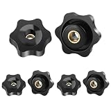 BOUMVID 6 Tornillos de Estrella M5, Tornillos de Mariposa de 25mm de Diámetro Exterior, Tuercas de Mariposa, Rosca Tornillo de Mariposa Negros, Tuercas de Perilla Palomilla de Sujeción Estrella