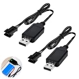 2 Piezas Cable USB Cargador Universal con Conector Sm-3p, Cable de Carga USB para Batería LiPo 2S 7.4V 1A, Cargador Lipo 7.4v USB para Coche Teledirigido, Drone, Avión, Barco, Helicóptero - 45 cm