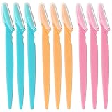 Sularpek 9 Piezas Rasuradoras de Cejas, Eyebrow Razor, Maquinillas de Afeitar de Cejas de Seguridad Facial, para Mujer Depilatorio Portátil Facial con Cubierta de Precisión, para Mujer y Hombre