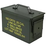 HMF 70011 Caja de Munición, US Ammo Box, Caja de Metal, 30 x 19 x 15,5 cm, verde