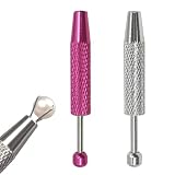 VELSIN 2 Piezas Herramienta para Sujetar Bolas de Piercing - Aleación de Aluminio Pinzas para Joyería de Cuentas Herramienta para Retirar Piercings con 4 Garras (Plateado, Rosa)