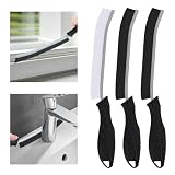 TQRR Cepillo de Cerdas Duras para Limpieza de Grietas, Cepillo para Lechada, Herramientas de Limpieza para Inodoro, Baño, Hogar, Bañera, Fregadero, Hogar, Ventana (3, Negro)
