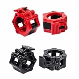 Abrazaderas de Barra,4 Piezas Clip de Barra 25mm Pinzas para Levantamiento de Pesas Collares de Resorte Abrazaderas de Topes para Mancuernas Entrenamiento Físico (Azul + Negro)