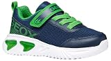 Geox J Assister Boy C Basket, Azul Marino Lt Green, 29 EU