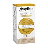 simplicol Tinte textil intenso amarillo mostaza, pack de 1 unidad | Tinte textil lavable a máquina | Pintura líquida y polvo de fijación con sal | Color de tela para reteñir, cambiar de color y